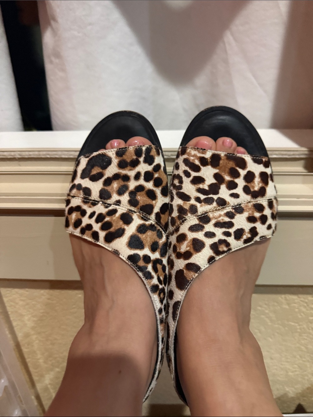 1. State Leopard Print Slide Mules in Brown and Black